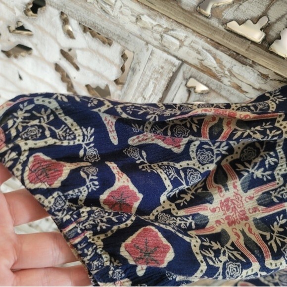 Vintage America Womens 3/4 balloon sleeve Peasant Top button up Size  Large - Picture 7 of 16